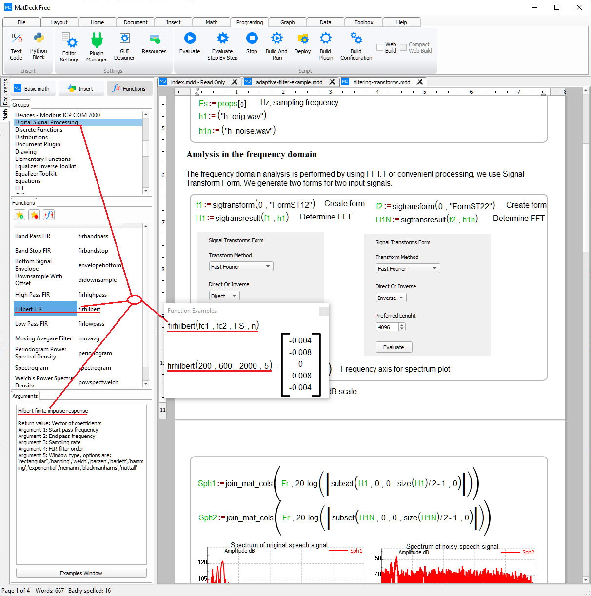 dsp functions and commands available across the toolkits