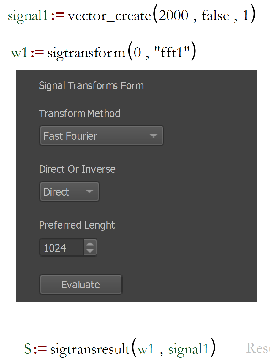 transform panel used for audio band analysis